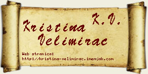 Kristina Velimirac vizit kartica
